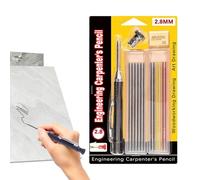 Professional Deep Hole Marker - 2.8mm Adjustable Marker Pen - 12 Refills - Long Head for Precision Marking Welding Application for Metal Construction Tile Wood