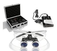 Professional Dental Loupes with LED Light - 2.5X Magnification Surgical Loupes, Ergonomic Oral Magnifier Glasses for Dentists, Portable Optical Loupe with Aluminum Case(white,2.5)