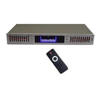 Professional Digital Audio Equalizer, 20 Band Hifi Audio Equalizer, with LED Frequency Display and Remote Control, Ideal for Studio Recording Home Theater and Music Production(Gold)