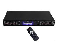 Professional Digital Audio Equalizer, 20 Band Hifi Audio Equalizer, with LED Frequency Display and Remote Control, Ideal for Studio Recording Home Theater and Music Production(Black)