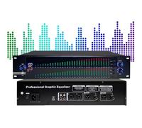 Professional Digital Graphic Equalizer, Digital Equalizer for Home Stereo Audio System, 31-Band Stereo Graphic EQ, 10 Preset Effects, Low/mid/treble Independent Adjustment, for Recording .(EQ-777S)