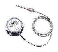 Professional Digital Thermometers Steel Body Fast Readout Threaded Installation Designs Temperature Gauges For Boiler Double Layer Cable Thermometers