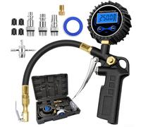 Professional Digital Tire Pressure Gauge 250PSI, Backlit LCD Display, Quick-Connect Adapter, Multi-Unit Support for Car Truck Motorcycle SUV(A)
