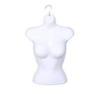 Professional Display Mannequin Torso with Hanger - Durable Plastic, Elegant White Finish for Retail, Fashion & Design Showcases White one Piece