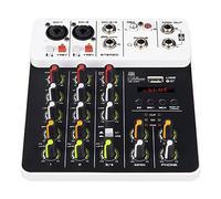 Professional DJ Audio Mixer, 4 Channel Soundboard Audio Controller with Bluetooth and USB Audio Interface, Stereo Equalizer, 3-Band EQ