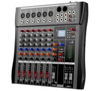 Professional DJ Audio Mixer - New BAXS Sound Mixer with 6 Channel Bluetooth Controller, USB Interface, 6 XLR Microphone/Line Inputs, AUX, MP3 Player with FX Processor