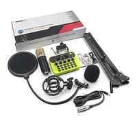 Professional DJ Mixer, Mixer with USB Audio Interface and Stereo Equalizer, Soundboard Audio Mixer for Stage Live Performances (Green Kit 2)