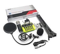 Professional DJ Mixer, Mixer with USB Audio Interface and Stereo Equalizer, Soundboard Audio Mixer for Stage Live Performances (Green Kit 3)