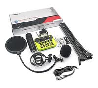 Professional DJ Mixer, Mixer with USB Audio Interface and Stereo Equalizer, Soundboard Audio Mixer for Stage Live Performances (Green Kit 1)