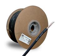 Professional DMX Signal Cable Reel 100m, Black Flexible Shielded Audio Lighting Wire, 2-Core 6mm Diameter, 0.22mm^2 CSA, DJ Studio Stage Installation Cable