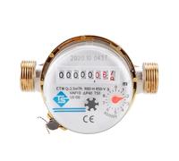 Professional DN15 Cold Water Meter with Copper Fittings, Mechanical Rotary Pointer Counter Flow Measuring Tool, High Sensitivity Impeller Design for Household Residential Use(TS-S3003E)