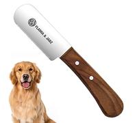 Professional Dog Grooming Hand Stripping Knife, Stripper Trimmer Tool, Red Meranti Wooded Handle non slip grip with Tripping Stainless Steel blade (Fine, Right Handed)