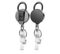 Professional Double Retractable Badge Reels with All Metal Construction Extended Reach Tool Organizers Daily Use Retractable Pen Clip