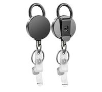 Professional Double Retractable Badge Reels with All Metal Construction Extended Reach Tool Organizers Daily Use Mechanics Tool Pen Holder