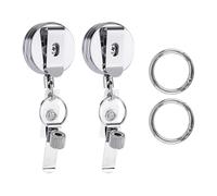 Professional Double Retractable Badge Reels with All Metal Construction Extended Reach Tool Organizers Daily Use Mechanics Tool Pen Holder