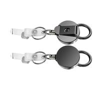 Professional Double Retractable Badge Reels with All Metal Construction Extended Reach Tool Organizers Daily Use Retractable Lanyard Pen Holder