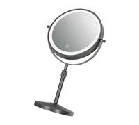 Professional Double Sided Vanity Mirroring Including 3x Magnification Adjustable Height and LED Illuminations for Enhanced Makeup Height Adjustable Mirroring