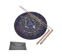 Professional Dowsing Rods Copper 99.9% Pure - 2 Piece L-Rods with Wooden Grips for Locating Minerals Utility Lines Lost Objects & Fortune Telling Mat Included