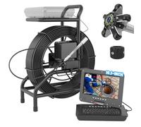 Professional Drain Camera 512hz, 10" HD Sewer Camera with 100M/328ft Thicker Cable and Distance Counter, HD Pipe Inspection Camera Self-leveling, Drainage Camera with Keyboard Input, Audio & Video