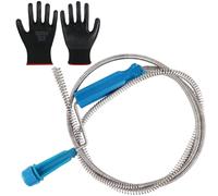 Professional Drain Unblocker Tool 3 Meter 9.84 ft with Spring Flexible Toilet Plumbing Snake Sink Unblocker Wire Drain Auger Cleaning Tool with Glove for Sewer Bathroom Drainage Kitchen Sink (5M)