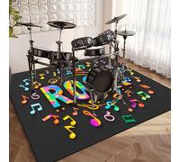 Professional Drum Carpet, Tightly Woven Fabric Drum Set Carpet, Non-Slip Drum Mat Rug, 180 x 160 cm Soundproof Blanket for Electronic Drum Kits Bass Drum Snare and Other Musical Instrument, Drum Rug