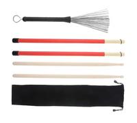 Professional Drumstick 4 Pcs Jazz Drumsticks Set Include 5A Maple Drum Sticks Steel Wire Brushes And Velvet Bag