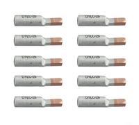 Professional DTLC Electrical Cable Lugs 10Pcs Set Copper Aluminum Terminals For Breaker Wiring 10 16 25mm2 Sizes Silver Color(DTLC-25)