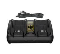 Professional Dual-Port Charger for Dewalt 12V/20V Max Lithium Batteries, Heavy-Duty Fast Charger with 2 USB Ports, Compatible with DCB203 DCB204 DCB205 DCB206 DCB120 DCB127 (Black)
