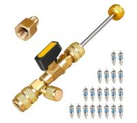 Professional Dual Size 1/4" & 5/16" SAE Valve Core Remover/Installer Tool Kit, HVAC AC Repair for R22 R32 R410A R134a, Schrader Valve Changer w/Magnet & Bypass Port (Mini Split & Auto Compatible)