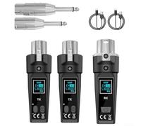 Professional Dual Wireless Microphone Kit UHF Dynamic Mic with Receiver for Church Wedding Teaching Public Speaking Events(One Pulls Two)
