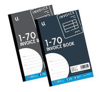 Professional Duplicate Invoice Book 1-70 Numbered Pages Compact A5 Carbonless Billing Pad for Small Business Sales Receipts Fast Record Keeping Stationery Essential (Pack of 1)