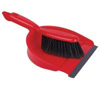 Professional Dustpan & Soft Bristle Brush Set, Red - 102940 - RED