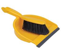 Professional Dustpan & Soft Bristle Brush Set, Yellow - 102940 - YELLOW