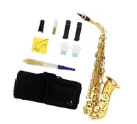 Professional E flat Alto Saxophone Set Gold Including Case Mouthpiece Neck Strap Stand Complete Set Beginner Saxophone(Gold)