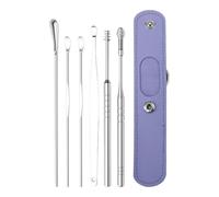 Professional Ear Cleaning Kit - Stainless Steel Wax Remover Tool with PU Storage Bag, Ears Cleaner Set for Adults Children, Non-Slip Grip | Easy Earwax Extraction Eaar Hygiene Kit for Travel Home Care