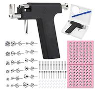 Professional Ear Piercing Gun Kit, Reusable Piercing Gun with Stainless Steel Piercing Earrings Studs, Crystal Earrings for At Home Salon Earlobe Cartilage Helix Tragus Piercing Tool Kit