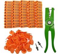 Professional Ear Tag Applicator for Cattle, Sheep, Goats & Pigs, 24cm Aluminum Alloy Pliers, Ergonomic Design for Quick and Precise Tagging(orange)