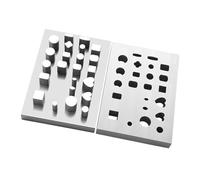 Professional Easy to Use Punches Set with Round Square Flower and Heart Shape Metal Texture for Practical Working Professional Punches Set with Round Square Flower Heart Shapes