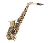 Professional Eb E-flat Alto Saxophone Red Bronze Bend Sax Key Carve Pattern Woodwind Instrument With Case (Color : Green)