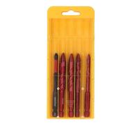 Professional Eccentric Drill Bit Set 5PCS Hex Shank Oblique Head Twist Bits 6 8 10 12mm with PH2 Bit Carbide M35 Construction Grade for Concrete Wood Tile Masonry Drilling Projects