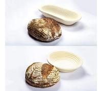 Professional Eco-Friendly 1kg Oval Waffle Pattern & 1kg Round Spiral Pattern Proofing Basket Banneton Brotform Brotformen Bread Making - Heavy Duty - Sustainable Wood Pulp Eco Friendly