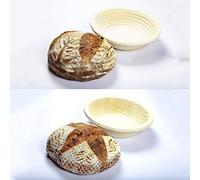 Professional Eco-Friendly 1kg Round Spiral Pattern & 1kg Round Waffle Pattern Proofing Basket Banneton Brotform Brotformen Bread Making - Heavy Duty - Sustainable Wood Pulp Eco Friendly
