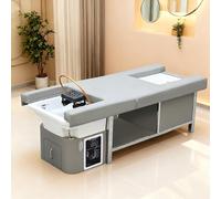 Professional Electric Backrest Lift Shampoo Bed, Head Spa Equipment with Footbath & Fumigation, Water Circulation Massage Table for Barbershop Salon Massage Parlor