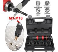Professional Electric Drill Rivet Rivnut Nut Gun Adapter Insert Tool Kit M3-M10