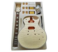 professional Electric Guitar Kits Unfinished DIY Guitar Kit Mahogany Okoume Body Neck Flame Maple Veneer Complete Electric Guitar Assembly Electric Guitar Kits (Color : 02)