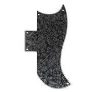 Professional Electric Guitar Pickguard 5 Hole Half Face SG Standard Electric Guitar Pickguard Durable Easy To Install(4ply Black)