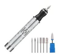 Professional Electric Nail Drill for Thick & Hard Toenails - Rechargeable Nail Grinder with 7 Attachments, 2 Speeds, 20,000 RPM, Quiet & Portable Pedicure Tool for Home & Travel (Grey)