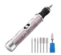 Professional Electric Nail Drill for Thick & Hard Toenails - Rechargeable Nail Grinder with 7 Attachments, 2 Speeds, 20,000 RPM, Quiet & Portable Pedicure Tool for Home & Travel (Pink)