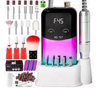 Professional Electric Nail Drill Machine Gradient Green ,45000RPM Portable Rechargeable Efile Nail Drill Cordless,Electric Nail File Kit for Women