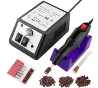 Professional Electric Nail Drill Machine Nails File Manicure Pedicure Set for Acrylic Gel Dip Powder Art Shape Remover Tool Polisher Grinder Low Noise with 6 Drill Bits 156pcs Sanding Bands (Black)